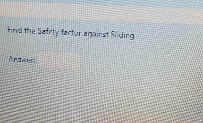 Solved Find out the safety factor against overturning for