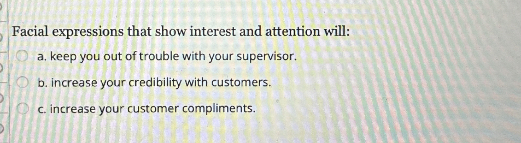 Solved Facial expressions that show interest and attention | Chegg.com