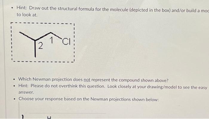 Solved • Hint: Draw out the structural formula for the | Chegg.com