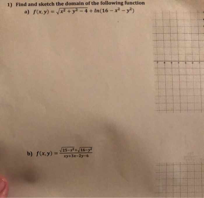 Solved 1) Find and sketch the domain of the following | Chegg.com