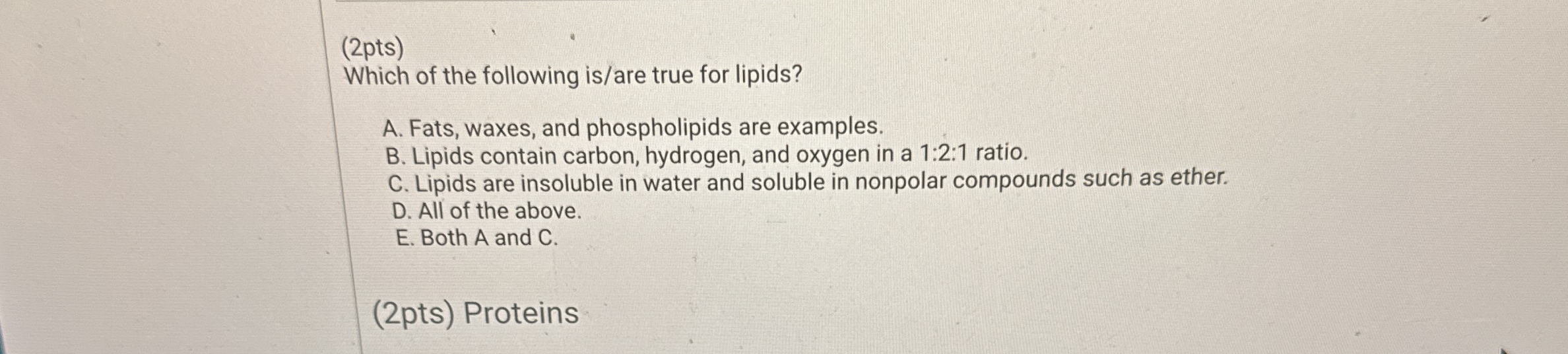 Solved (2pts)Which of the following is/are true for