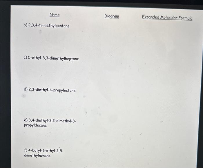 3 ethyl 3 4 dimethylhexane expanded molecular formula