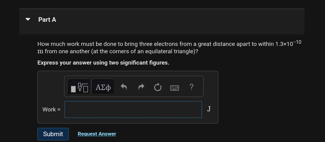 Solved Part AHow much work must be done to bring three | Chegg.com