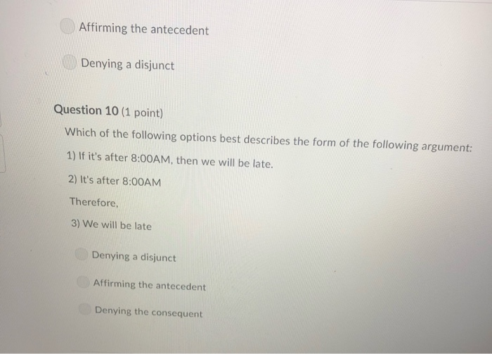 Solved Question 1 (1 Point) Which Of The Following Options | Chegg.com