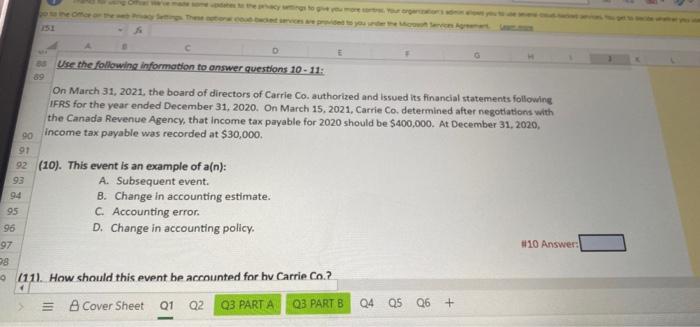 Solved D Use the following information to answer questions | Chegg.com