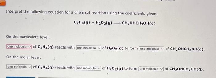 Solved Interpret the following equation for a chemical Chegg