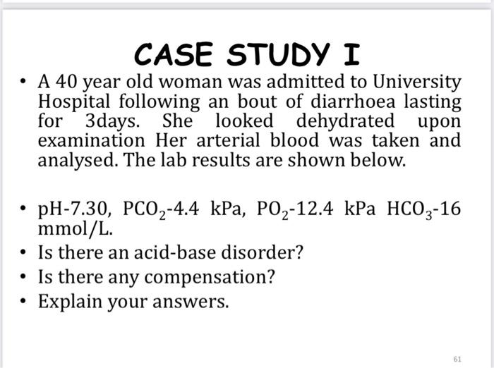 Solved CASE STUDY I - A 40 year old woman was admitted to | Chegg.com