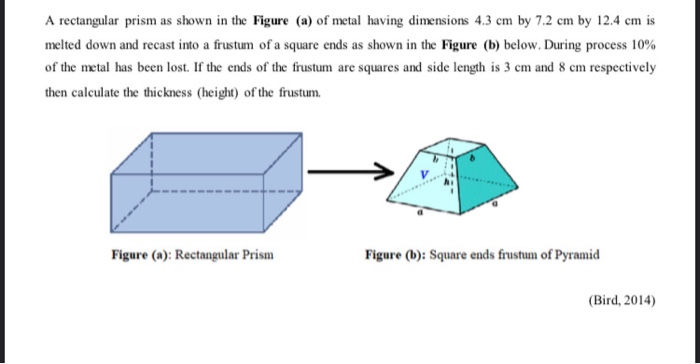 Solved A rectangular prism as shown in the Figure (a) of | Chegg.com