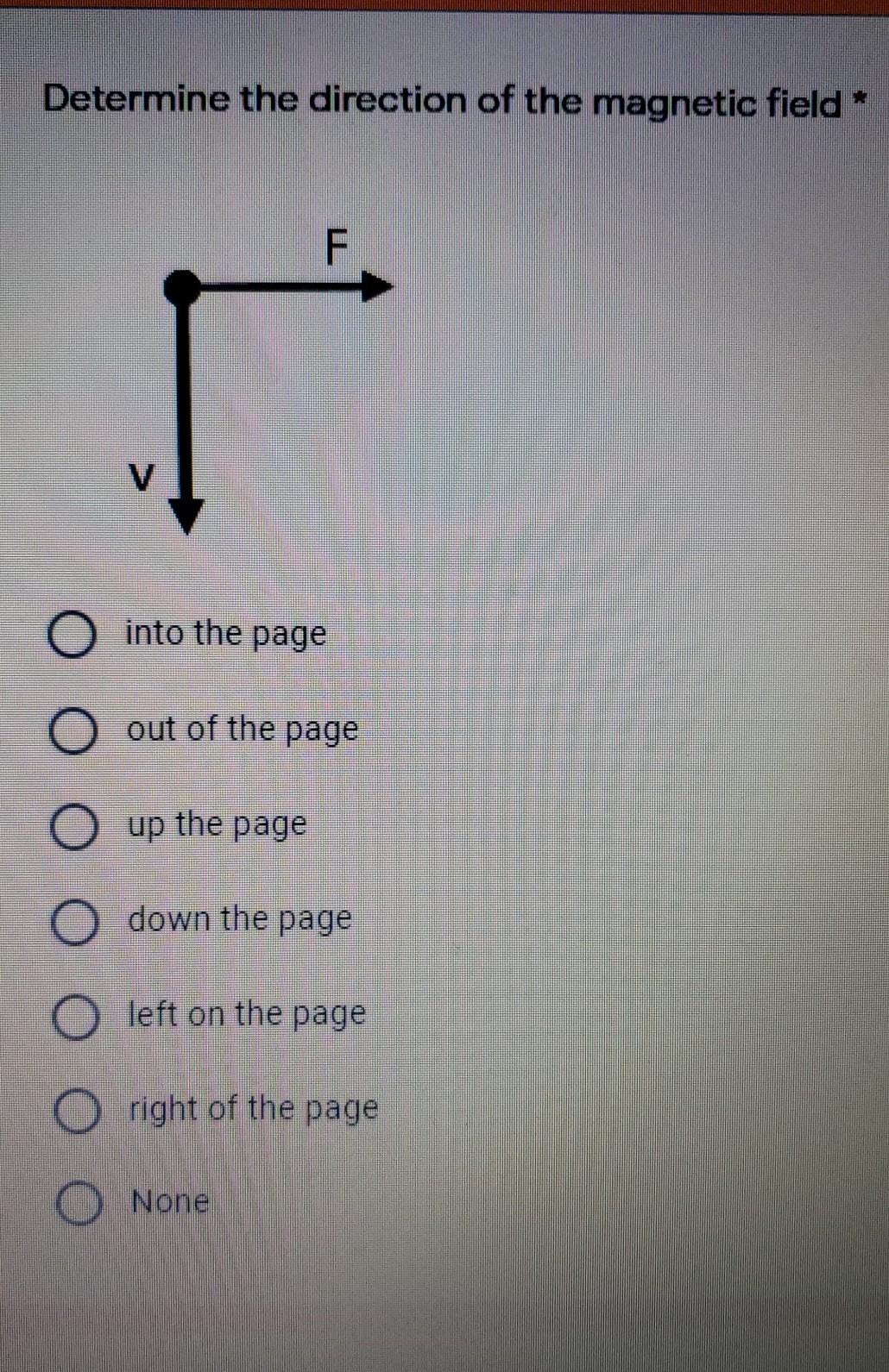 Solved Determine the direction of the magnetic field * F O | Chegg.com