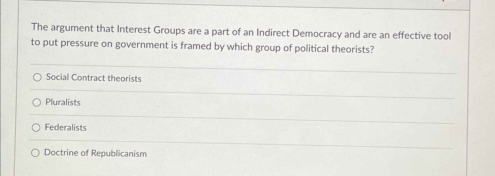 Solved The argument that Interest Groups are a part of an | Chegg.com