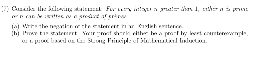 (7) ﻿Consider the following statement: For every | Chegg.com