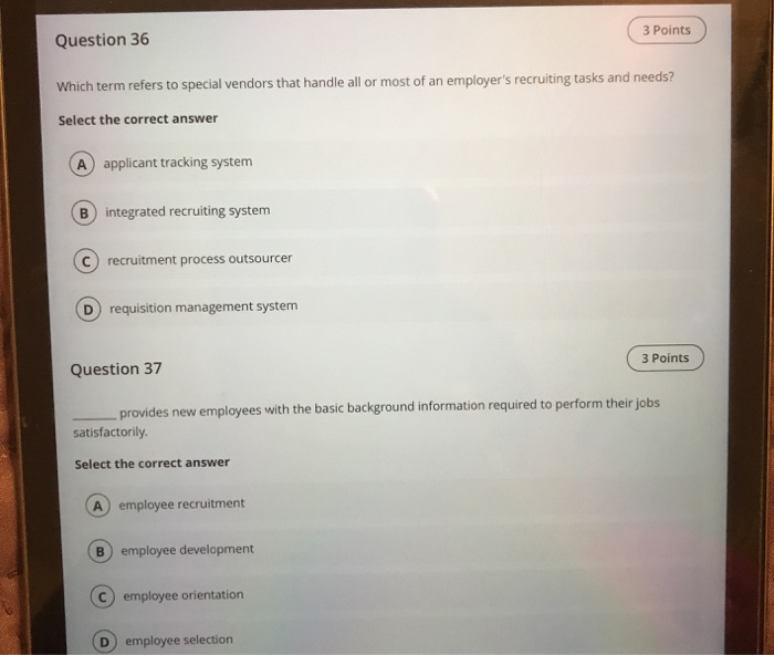 Solved 3 Points Question 36 Which term refers to special | Chegg.com