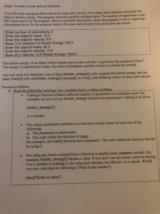 Solved You will write a program that reads in the mass and | Chegg.com