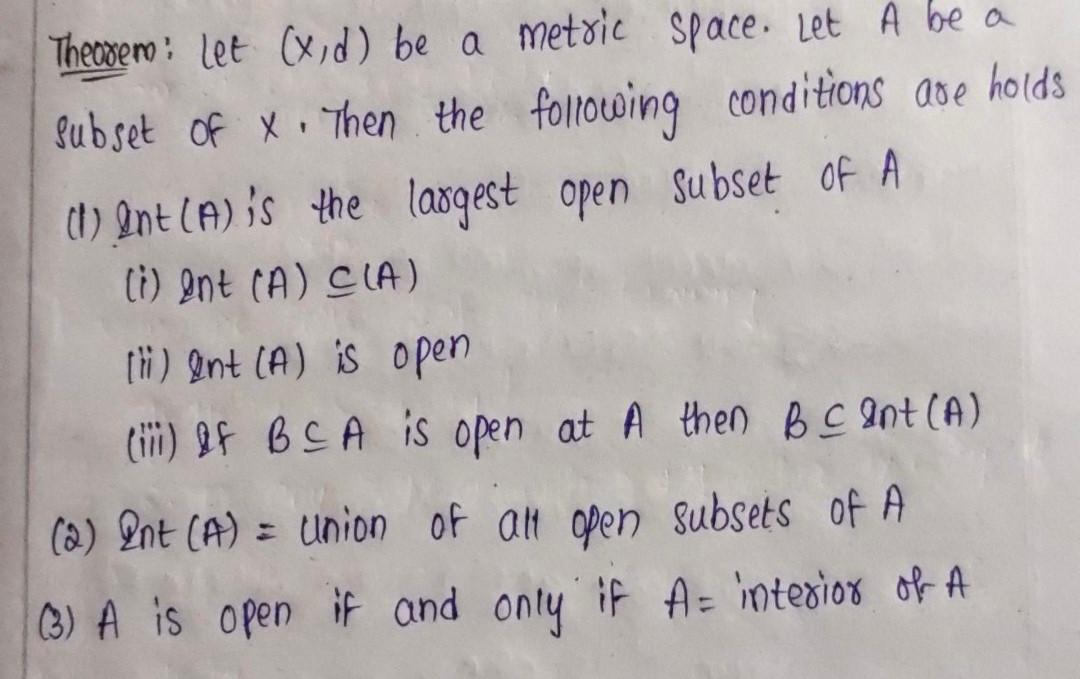 Solved Let X D Be A Metric Space Let A Be A Subset Of 7184