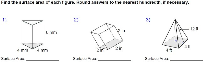Solved Find the surface area of each figure. Round answers | Chegg.com