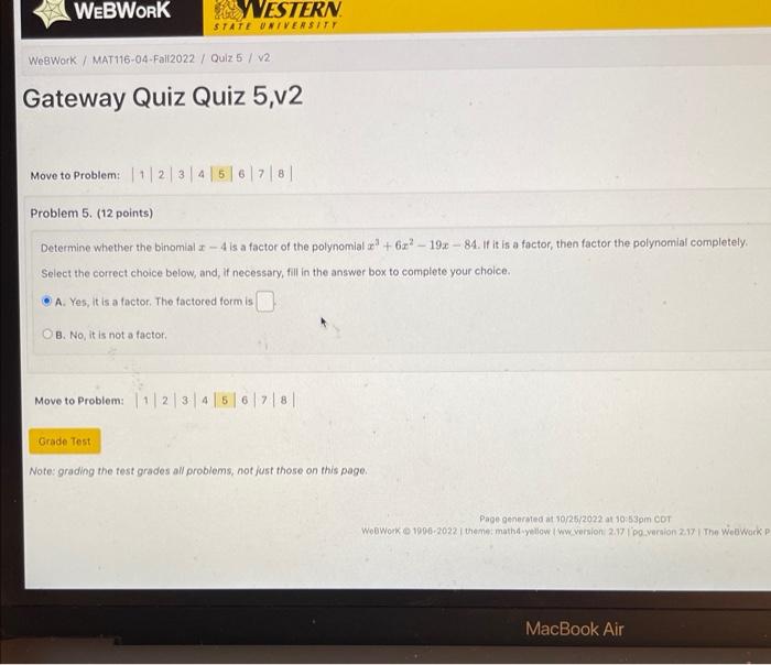 which binomial is a factor of the polynomial x 6
