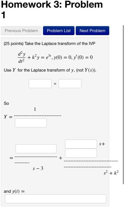 Solved Homework 3: Problem 1 Previous Problem Problem List | Chegg.com