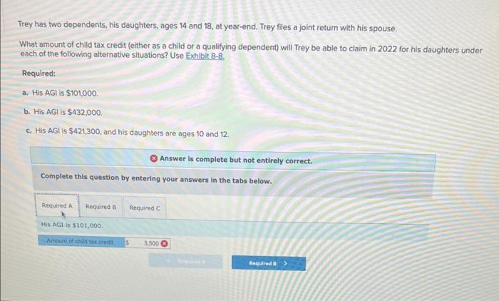 Solved Trey Has Two Dependents, His Daughters, Ages 14 And | Chegg.com