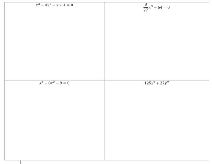 Solved X3 4x2 X 4 0 8 2773 64 0 8x2 9 0 Chegg Com