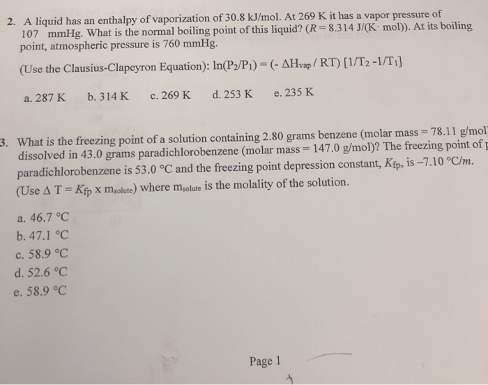 solved-2-a-liquid-has-an-enthalpy-of-vaporization-of-30-8-chegg