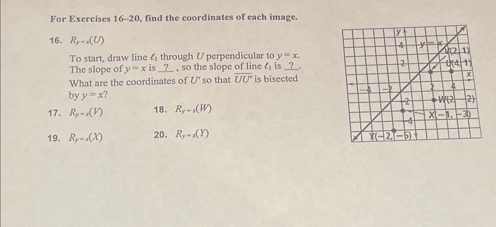 For Exercises 16-20, ﻿find The Coordinates Of Each | Chegg.com