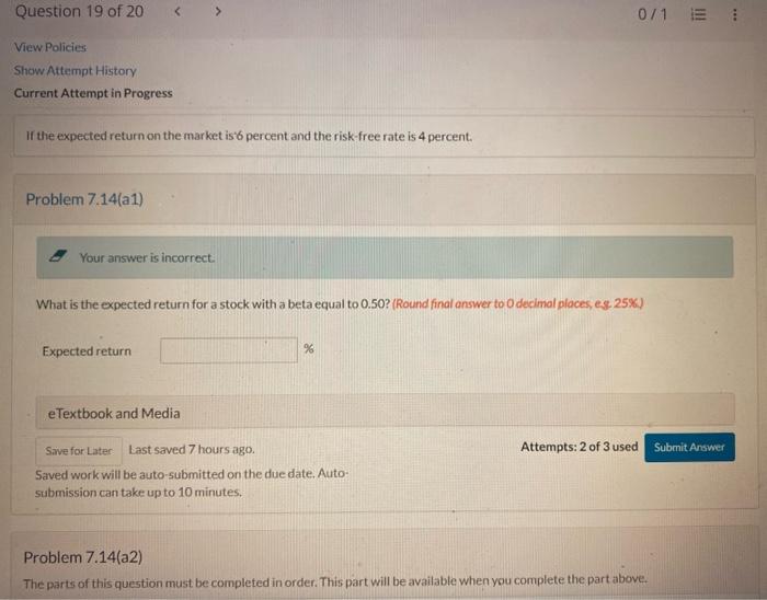 Solved If the expected return on the market is 6 percent and | Chegg.com