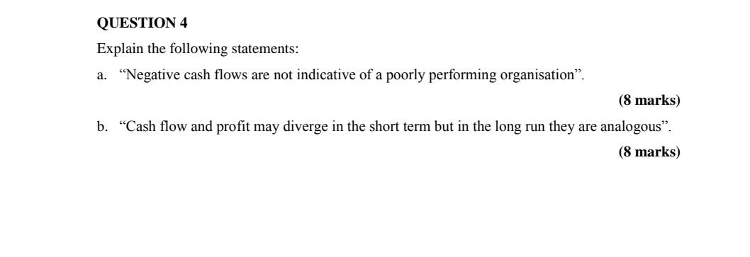 Solved QUESTION 4 Explain The Following Statements A Chegg