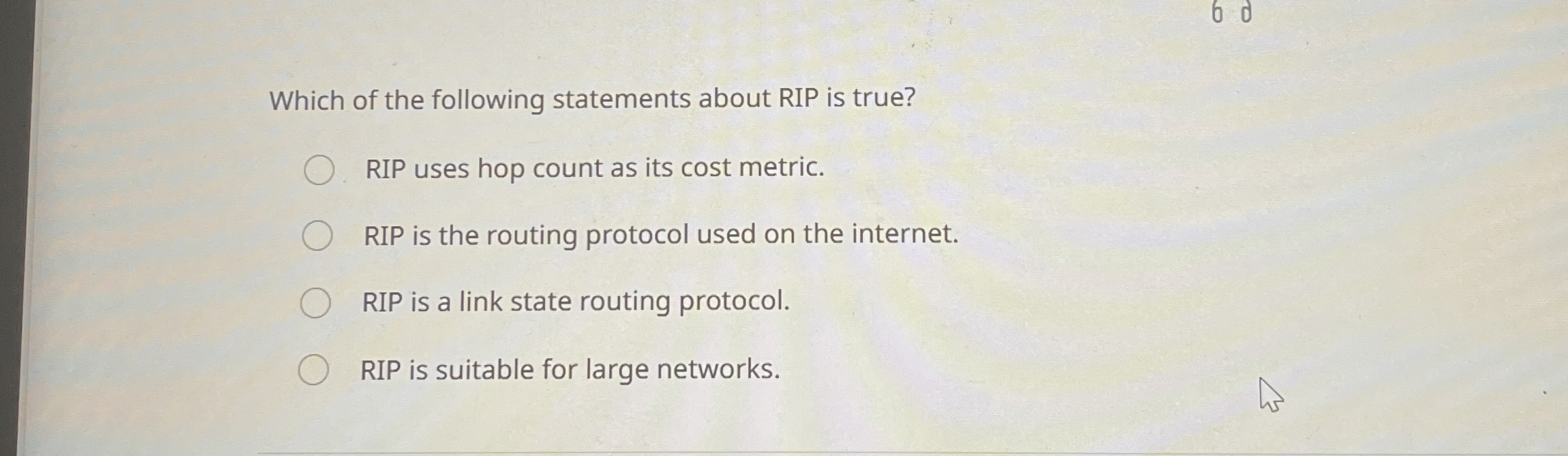 Solved Which of the following statements about RIP is | Chegg.com