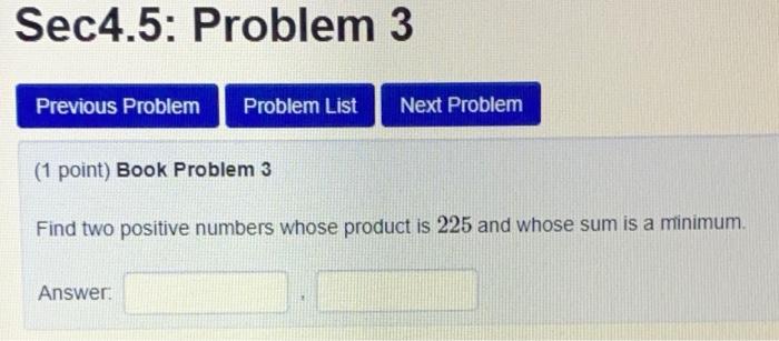Solved Sec4.5: Problem 3 Previous Problem Problem List Next | Chegg.com