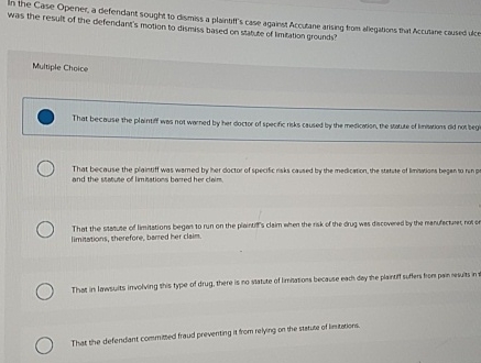 Solved In the Case Opener, a defendant sought to dismiss a | Chegg.com