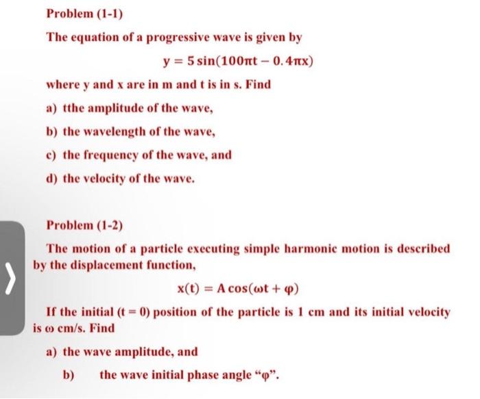 Solved The equation of a progressive wave is given by | Chegg.com