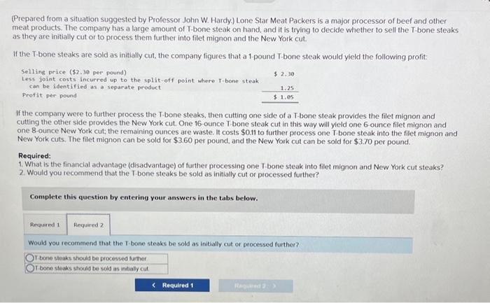 Solved (Prepared from a situation suggested by Professor | Chegg.com