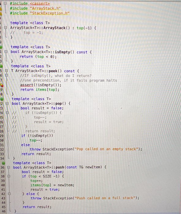 Solved please help with problem using an Array Stack. User | Chegg.com
