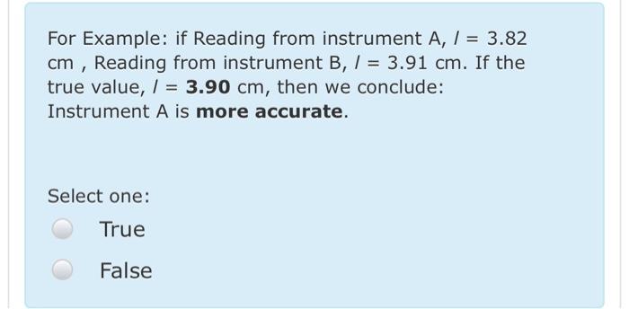 Solved For Example: if Reading from instrument A, I = 3.82 | Chegg.com
