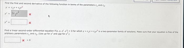 Solved Find the first and second derivative of the following | Chegg.com