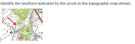Solved Identify the landform indicated by the arrow in the | Chegg.com