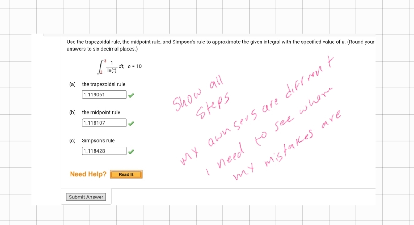 Solved Use the trapezoidal rule, the midpoint rule, and | Chegg.com