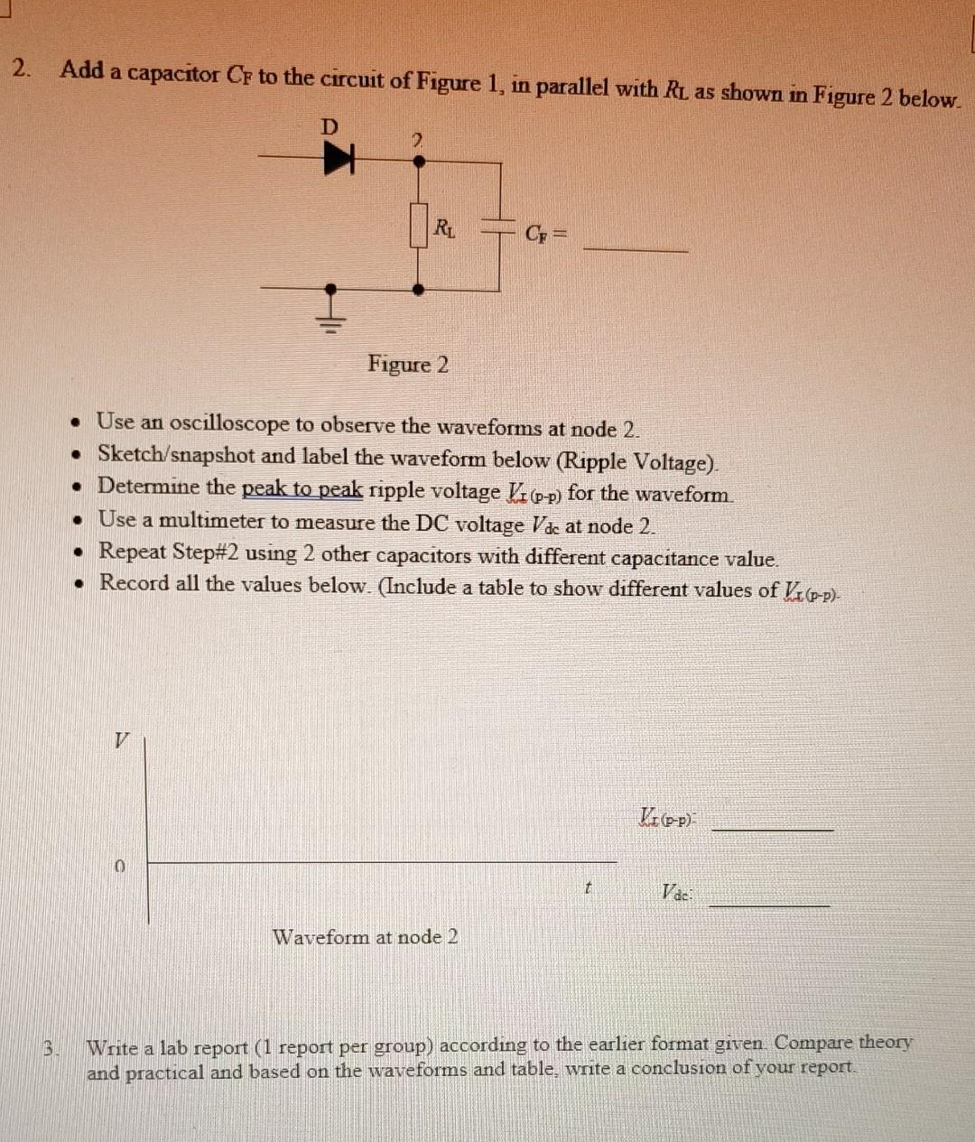 Solved 1) Title Diode Rectifier and Filter 2) Objective