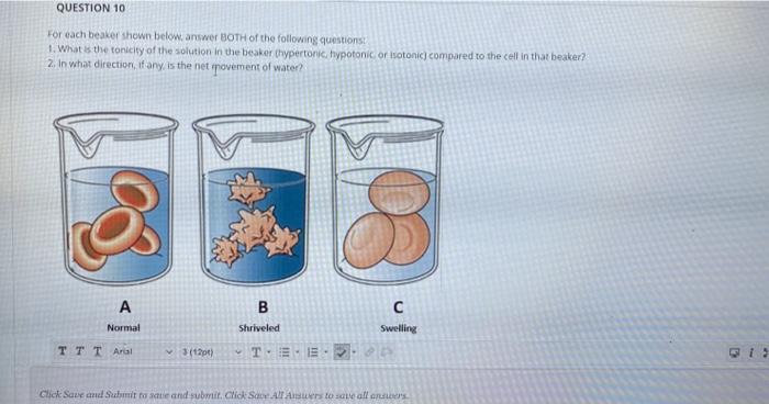 Solved QUESTION 10 For Each Beaker Shown Below.answer BOTH | Chegg.com