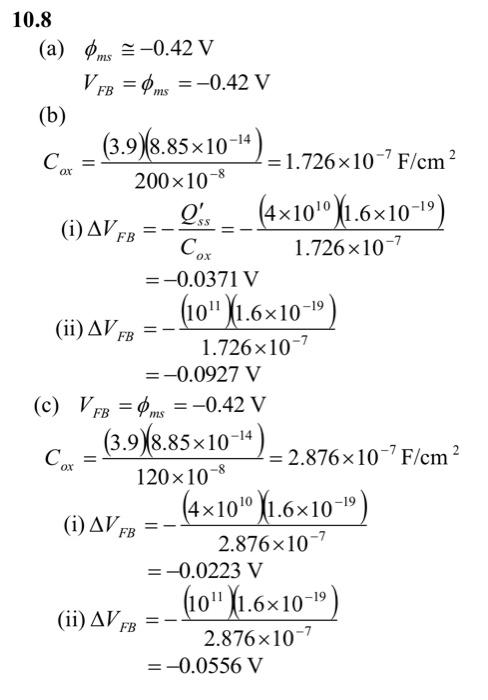 Solved Nm 0 A 10 8 A Consider An N Polysilicon S Chegg Com