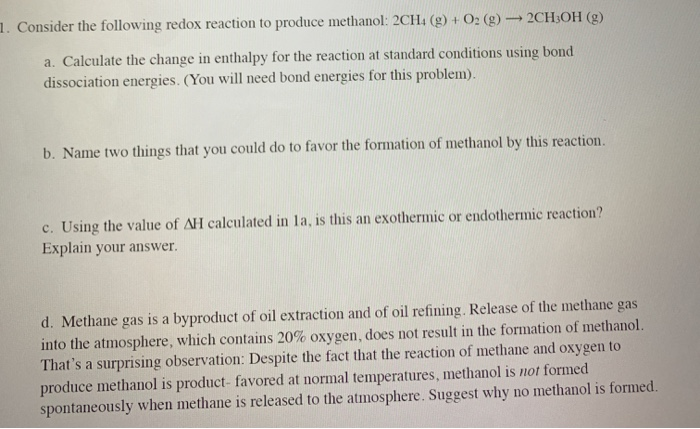 Solved 1. Consider the following redox reaction to produce | Chegg.com