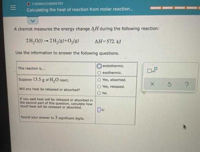 Solved = OTHERMOCHEMISTRY Calculating The Heat Of Reaction | Chegg.com