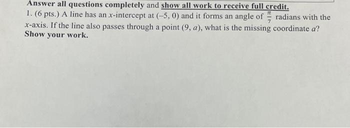 Solved Answer all questions completely and show all work to | Chegg.com