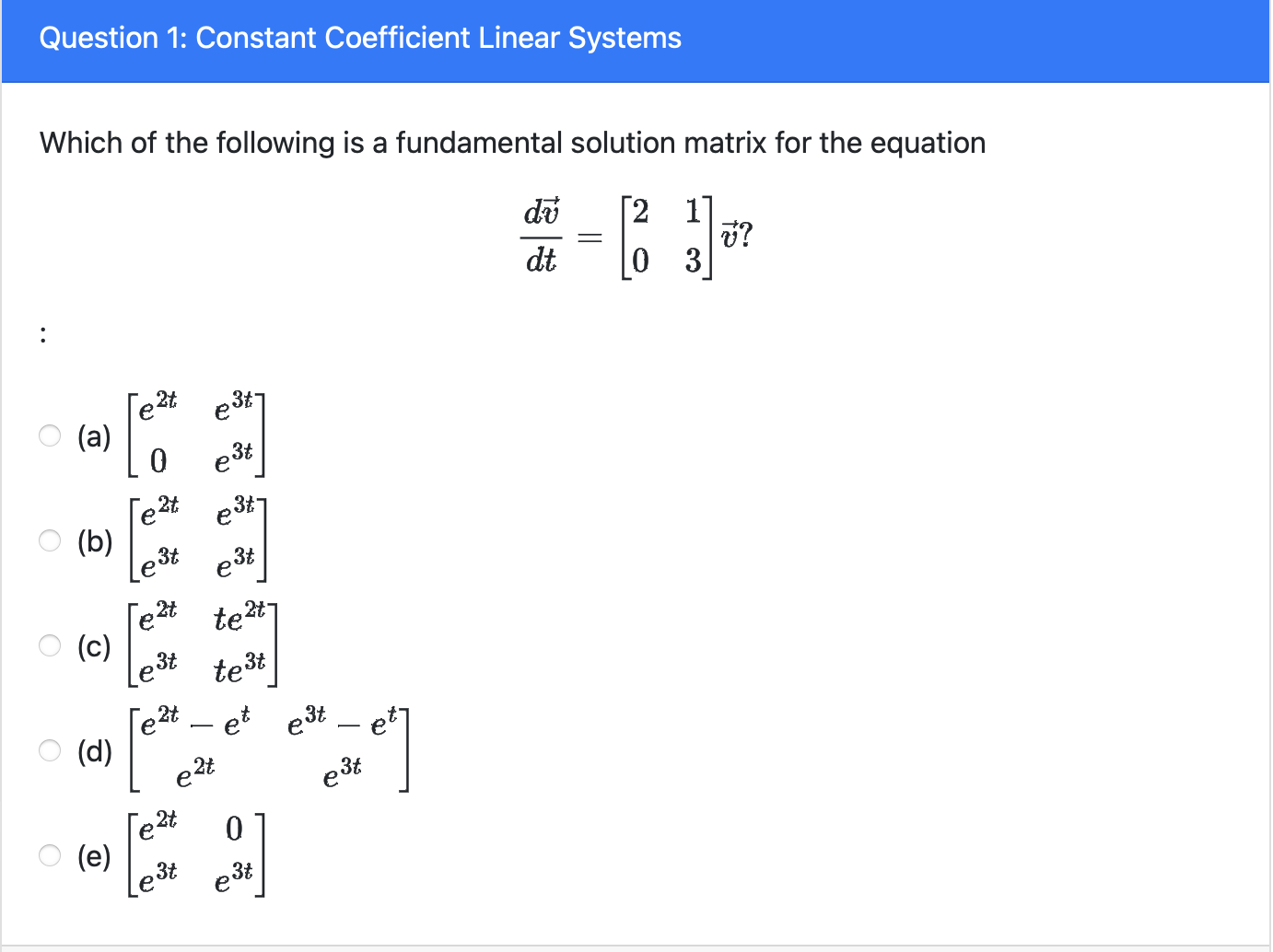 Solved Which of the following is a fundamental solution | Chegg.com