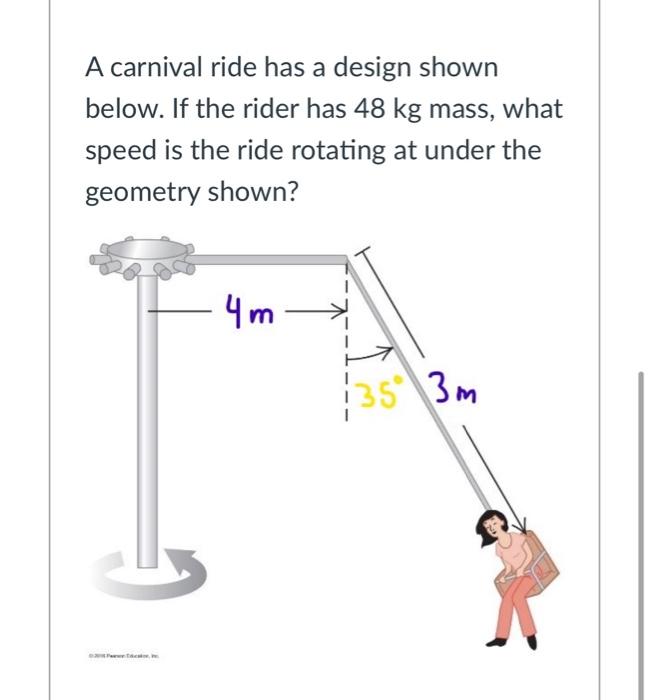 Solved A carnival ride has a design shown below. If the | Chegg.com