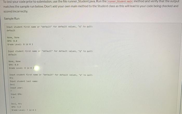 Solved For this exercise, you will create a student class to | Chegg.com