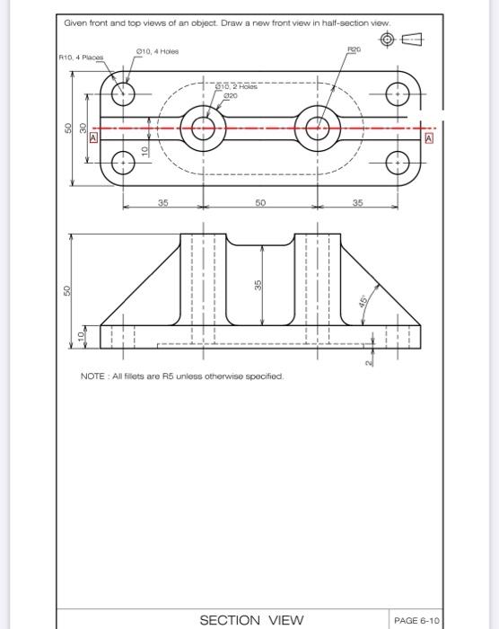 Solved Given front and top views of an object. Draw a new | Chegg.com