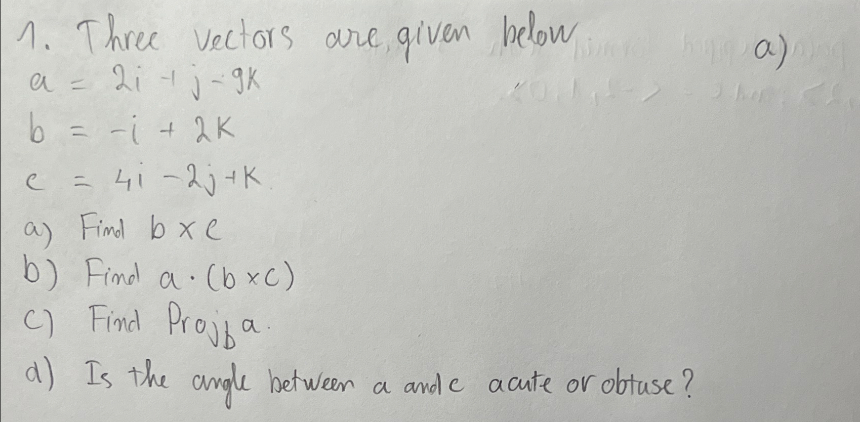 Solved Three vectors are given | Chegg.com