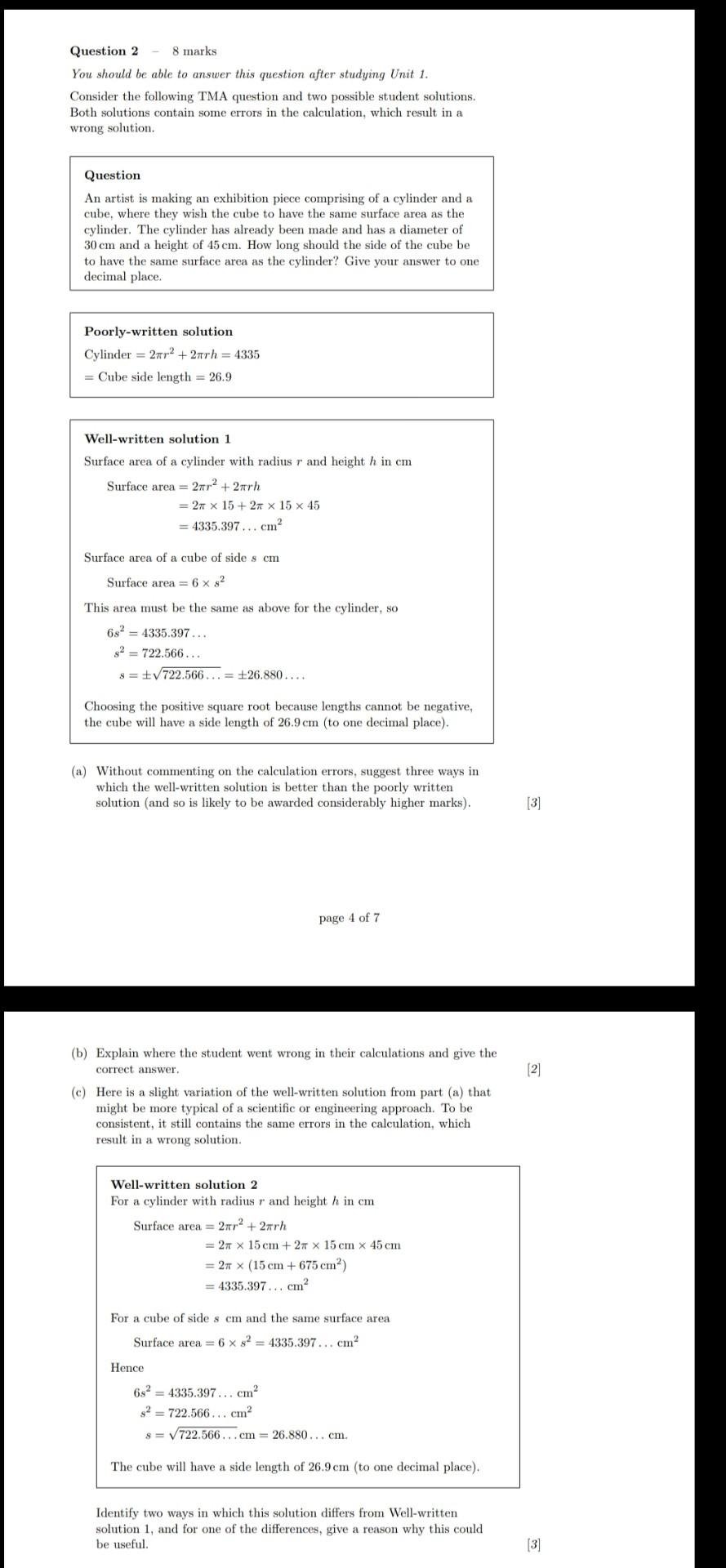 Solved Question 2 - 8 marks You should be able to answer | Chegg.com
