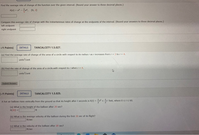 Solved Find the average rate of change of the function over | Chegg.com